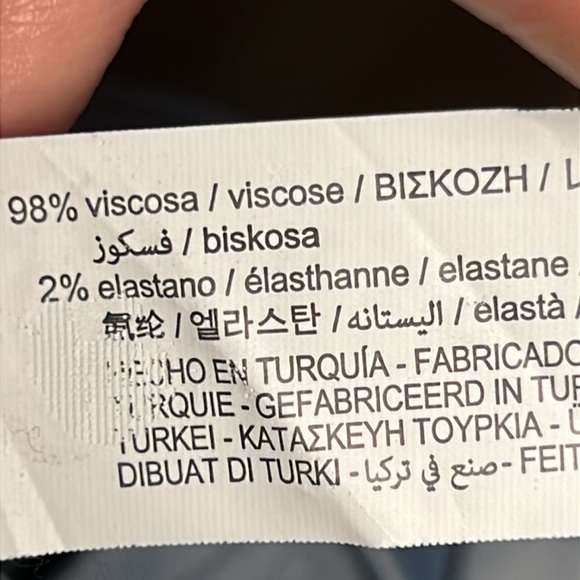 ZARA Women's Pleated Wide Leg Pants Md gray silver zip shiny pockets evening Y2K - Picture 9 of 9